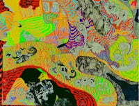 a psychedelic painting with a lot of colors