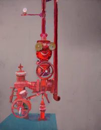 a painting of a red fire hydrant