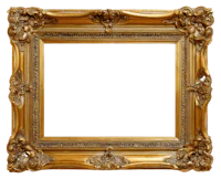 an ornate gold frame on a black background