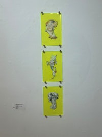 a group of pictures hanging on a wall